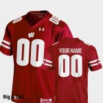 Men's Wisconsin Badgers NCAA #00 Custom Red NCAA Under Armour Big & Tall 2018 TC Stitched College Football Jersey TO31Q06HH